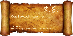 Keglevich Endre névjegykártya
