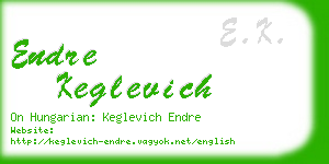 endre keglevich business card